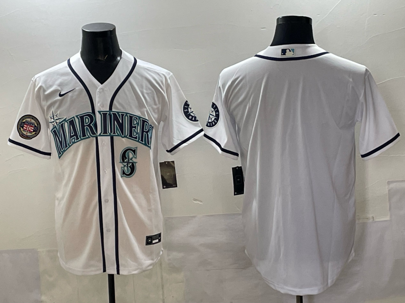 Men Seattle Mariners blank white MLB 2025 Nike jersey 001
